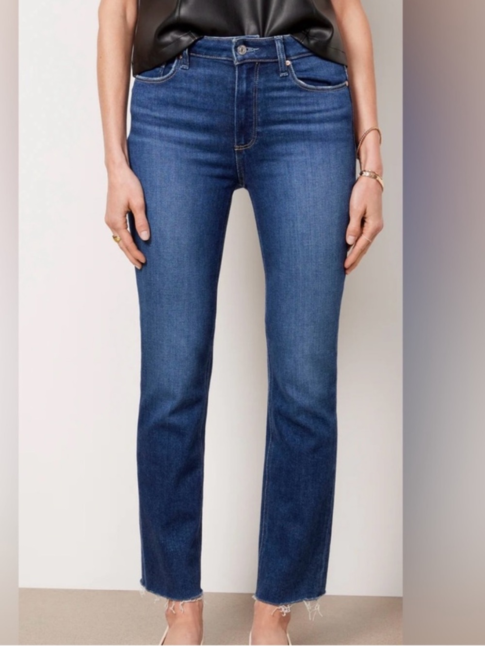 Paige Denim: Cindy Crop straight-leg denim
